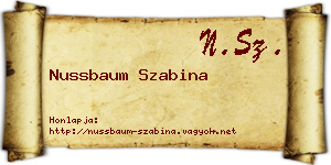 Nussbaum Szabina névjegykártya